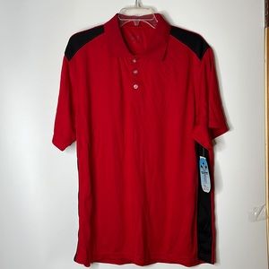 NWT XPBX Pro Mens Polo Red Black Stretch Top Shirt Lightweight L LARGE